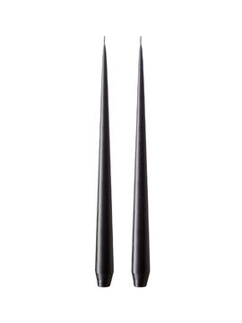Ester & Erik Taper Candle 22cm Raw Black Pack of 2